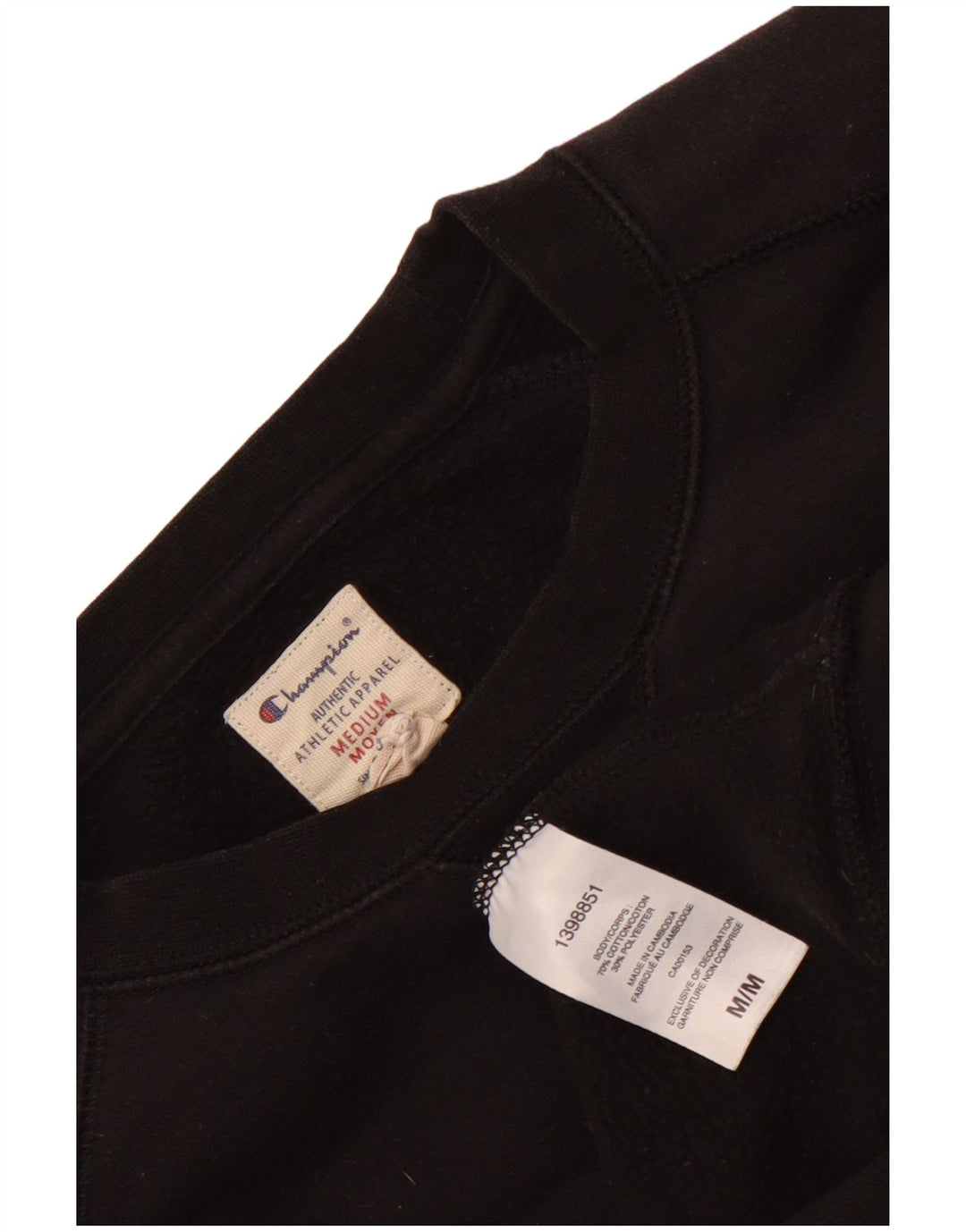 CHAMPION Sudadera gráfica para mujer Jumper UK 14 Medium Black Cotton