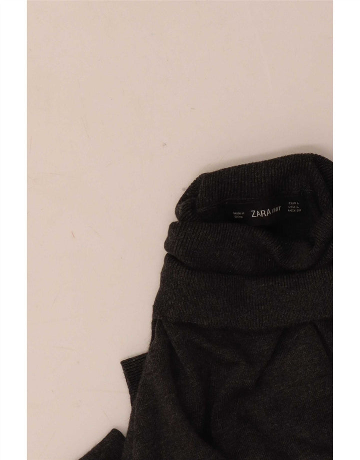 Zara - Jersey con cuello vuelto para mujer, talla 40, color gris grande