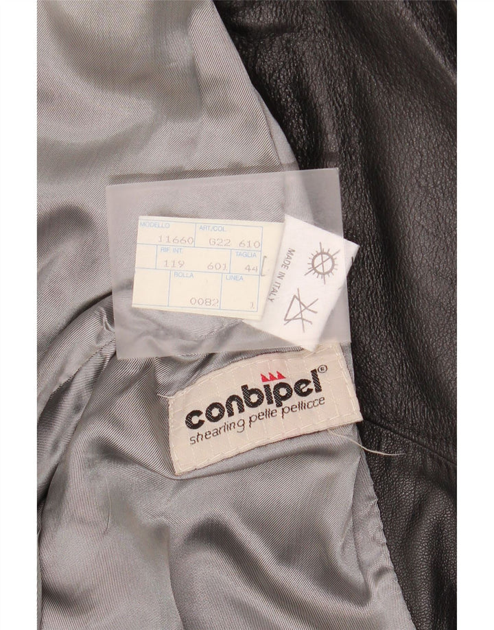 Conbipel Chaqueta Biker De Cuero Para Mujer IT 44 Medium Cuero Negro