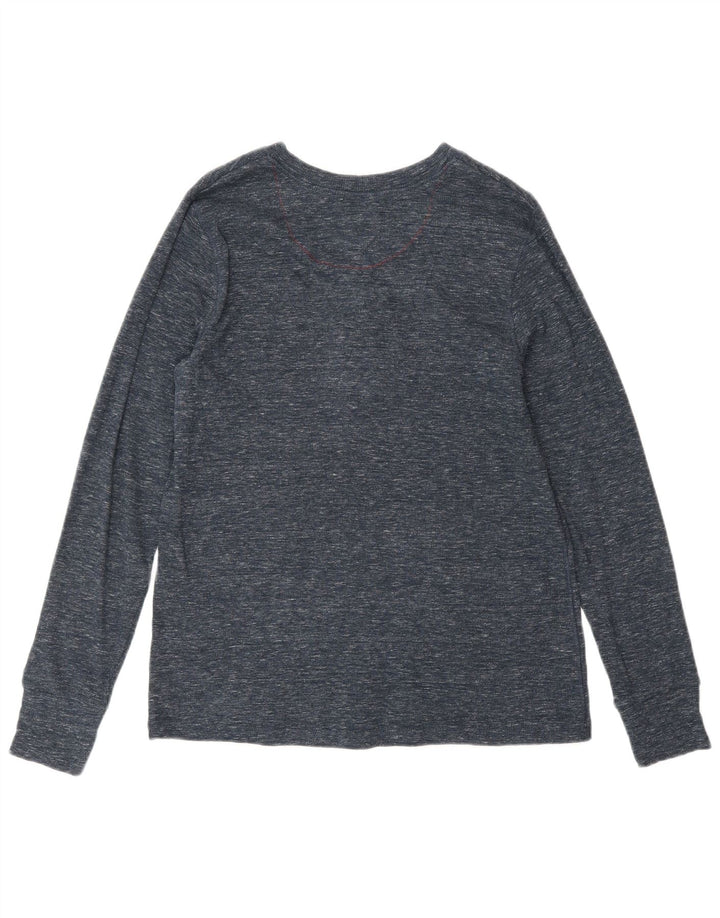 Levi's Top de manga larga para mujer UK 12 Medium Azul marino moteado de algodón clásico