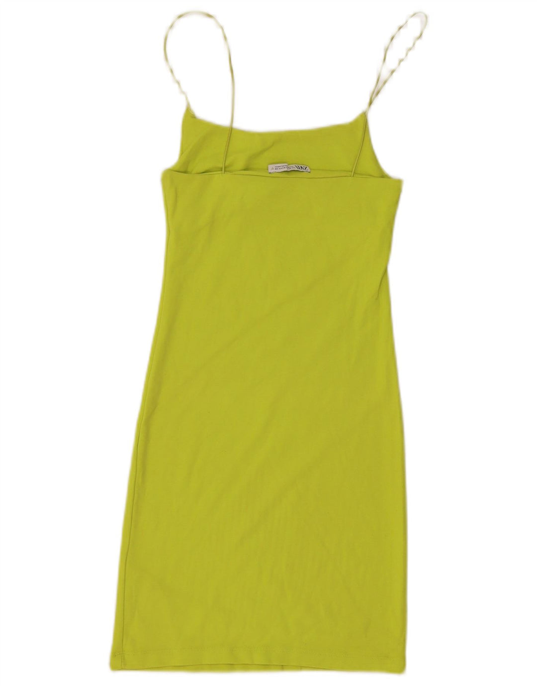 Zara Mujer Vestido De Verano Reino Unido 42 Algodón Verde Medio
