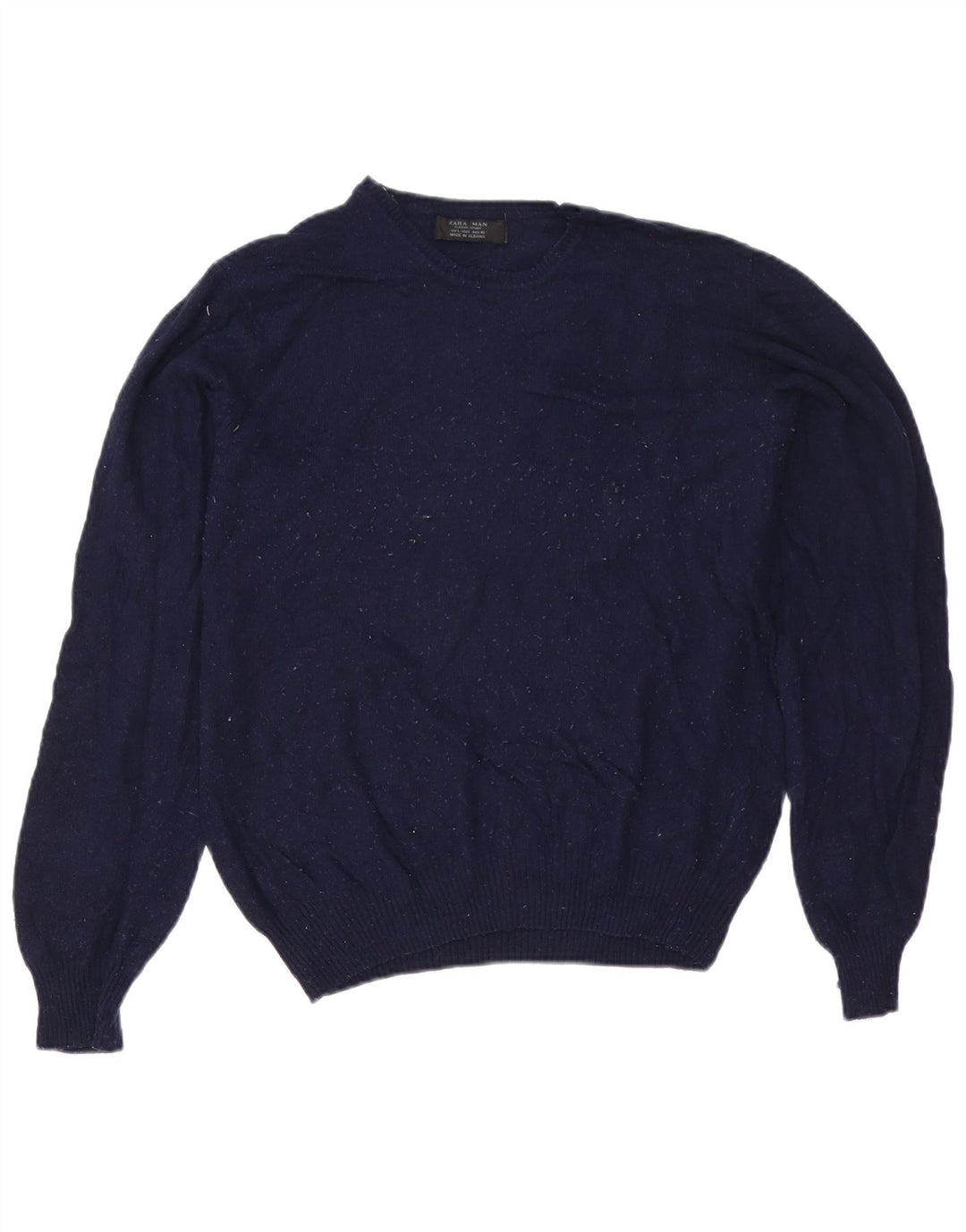 Zara Hombre Jersey Cuello Redondo Jersey Large Azul Marino Viscosa