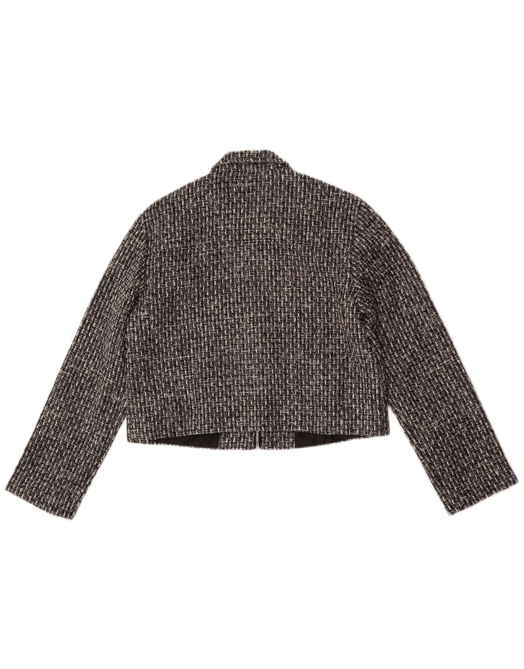 Chaqueta bomber corta para mujer Les Copains UK 44 Poliéster a cuadros gris medio