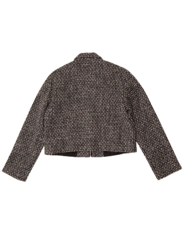 Chaqueta bomber corta para mujer Les Copains UK 44 Poliéster a cuadros gris medio