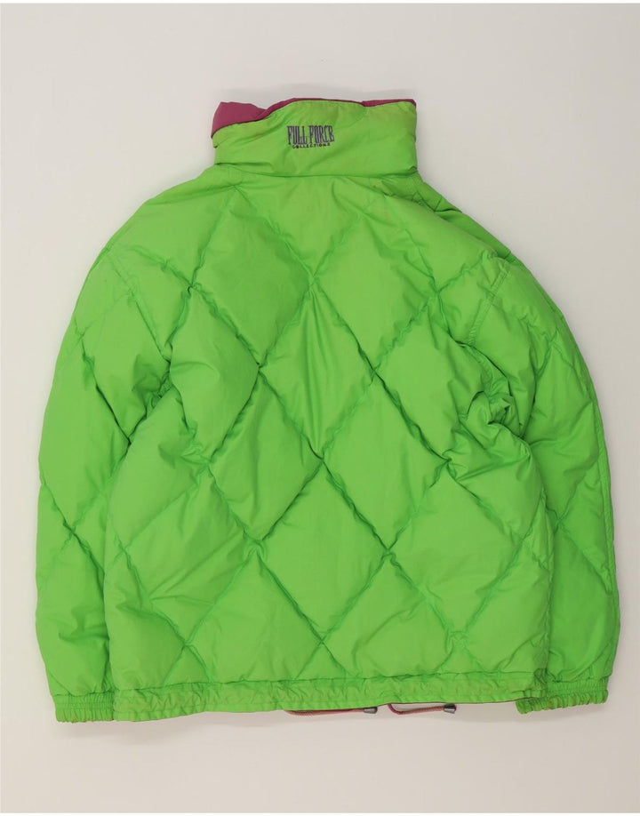 Vintage mujer reversible chaqueta acolchada Reino Unido 14 algodón púrpura grande
