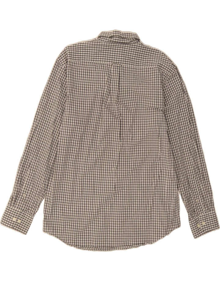 IZOD Mens Shirt Medium Grey Gingham Cotton Vintage Izod and Second-Hand Izod from Messina Hembry 