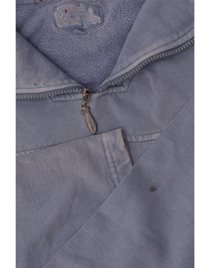 Weird Fish - Sudadera con cuello y cremallera para hombre, color azul medio, algodón