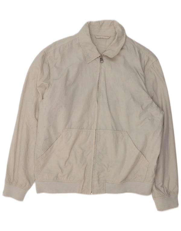 Zara Mens Bomber Jacket UK 40 Large Nylon Blanco