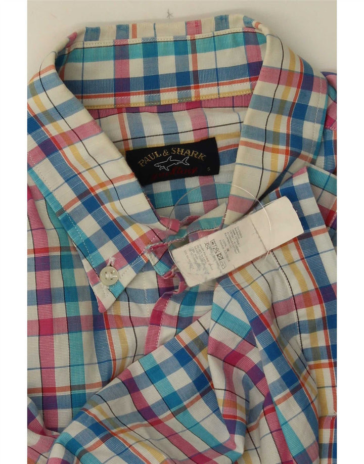 Camisa de manga corta para hombre Paul & Shark Small de algodón a cuadros multicolor
