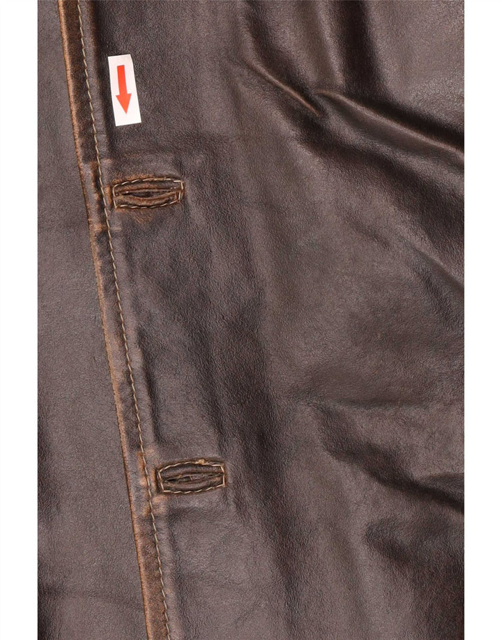 J.J.Scott Chaqueta de cuero para hombre IT 48 Marrón medio