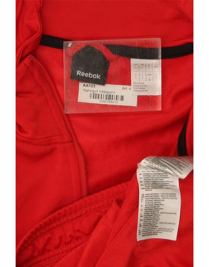 Reebok - Chaqueta de chándal para hombre, talla grande, color rojo, poliéster