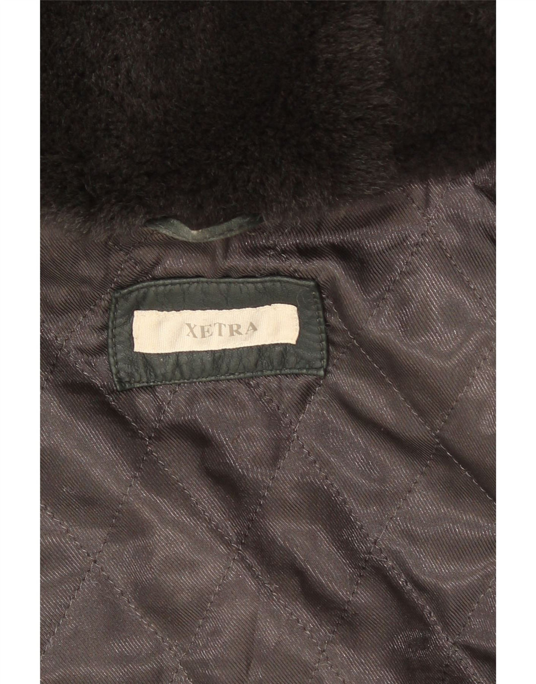 XETRA Chaqueta corta de cuero con capucha para mujer UK 12 Medium Black