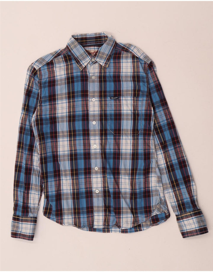 Camisa De Franela De Cuadros Azul Medio Wrangler Hombre