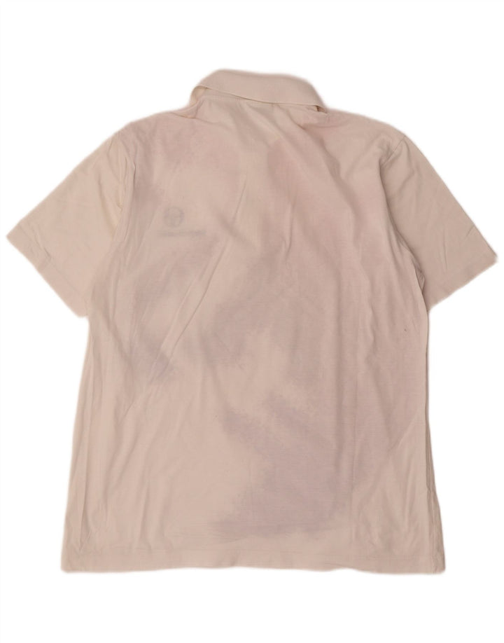 Sergio Tacchini Polo con estampado abstracto de hombre de algodón blanco mediano