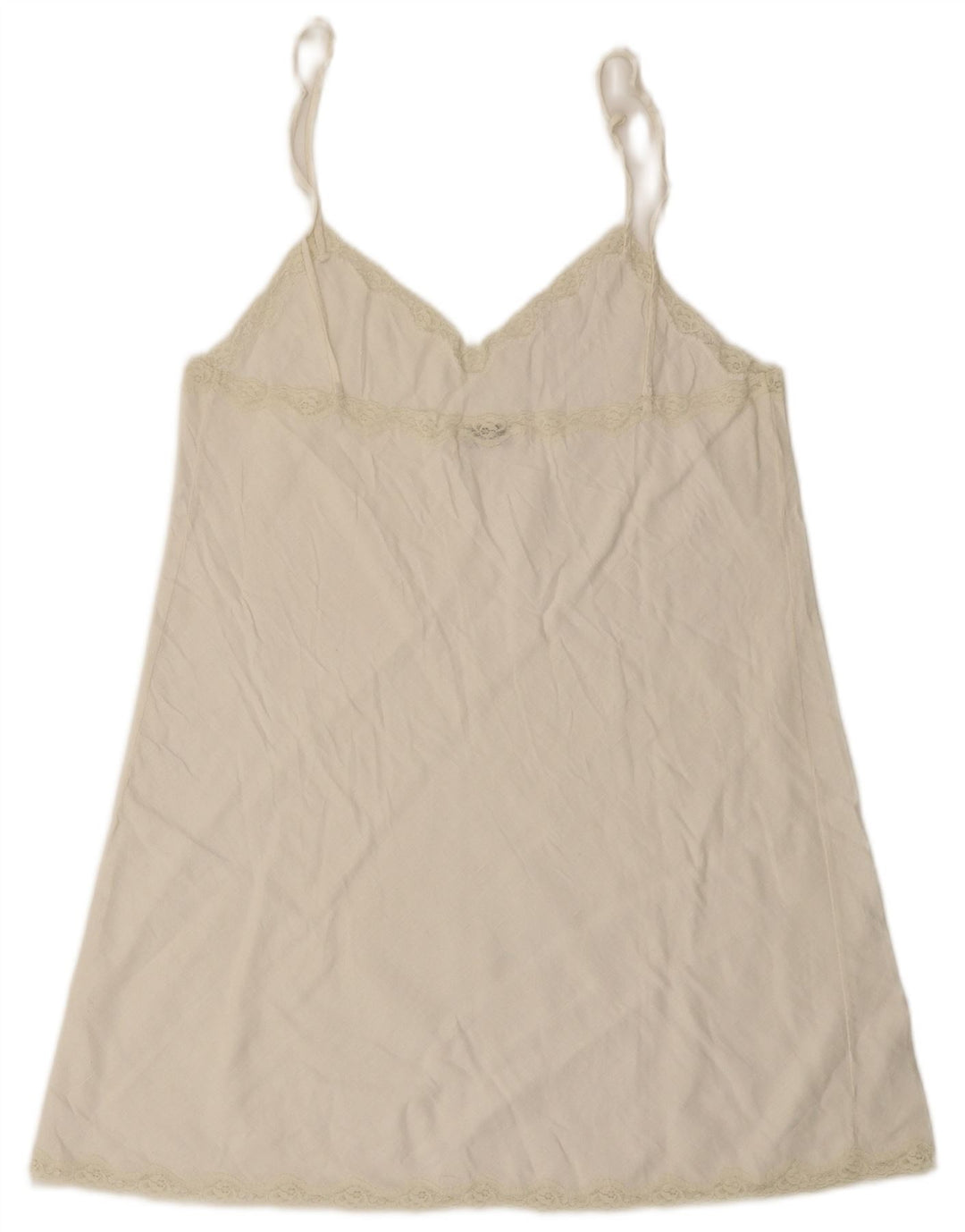 Vintage mujer mini vestido resbaladizo Reino Unido 10 pequeño blanco