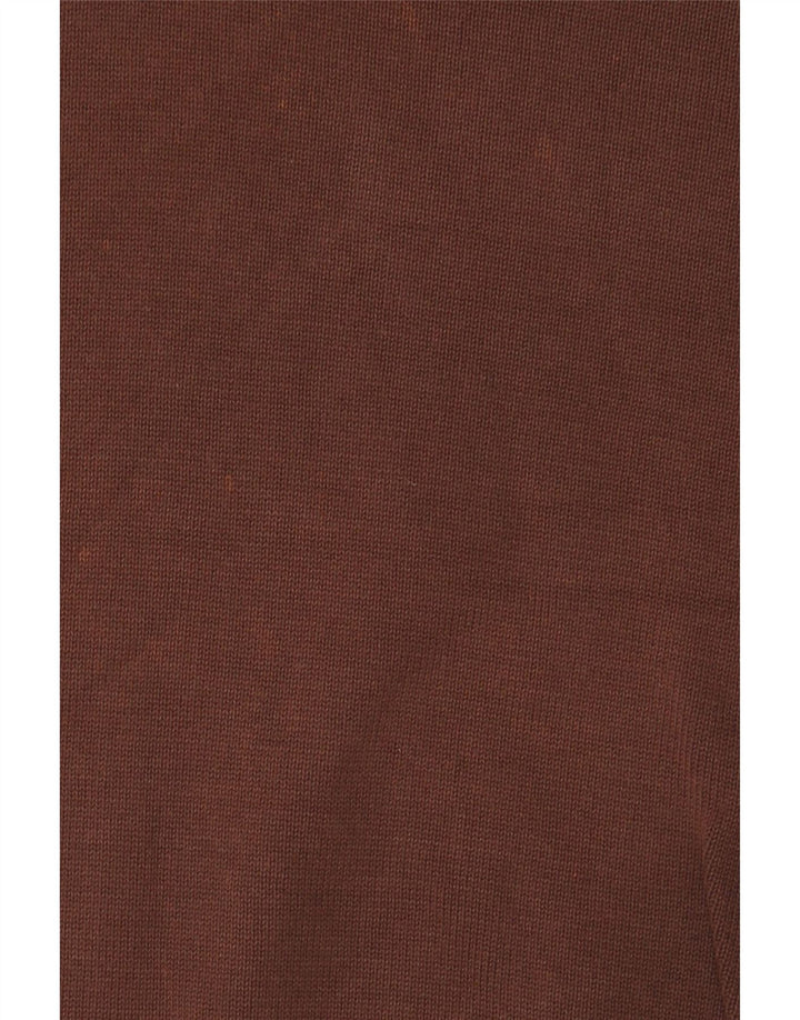Zara Hombre Jersey Cuello Pico XL Marrón Algodón