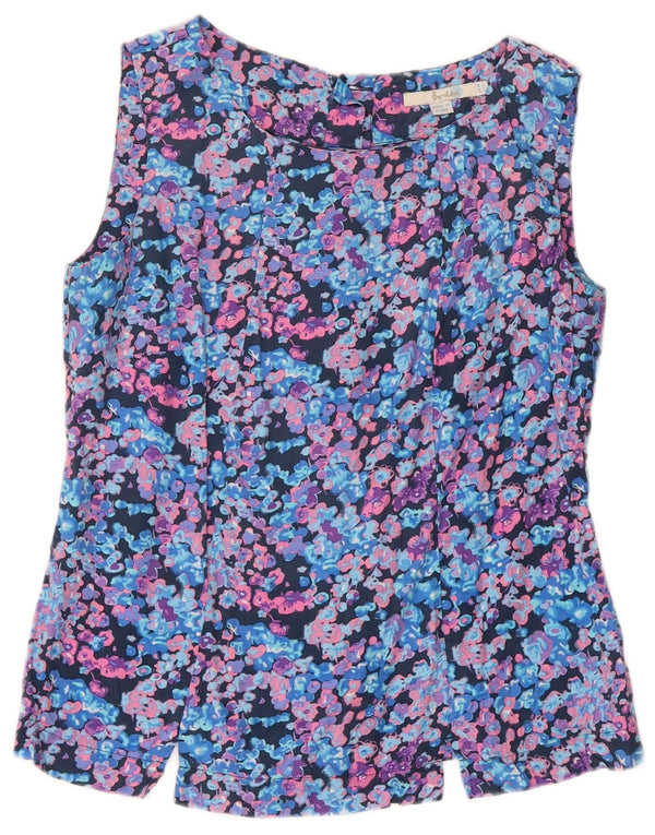 Boden Blusa para Mujer Top UK 10 Small Azul Floral Viscosa