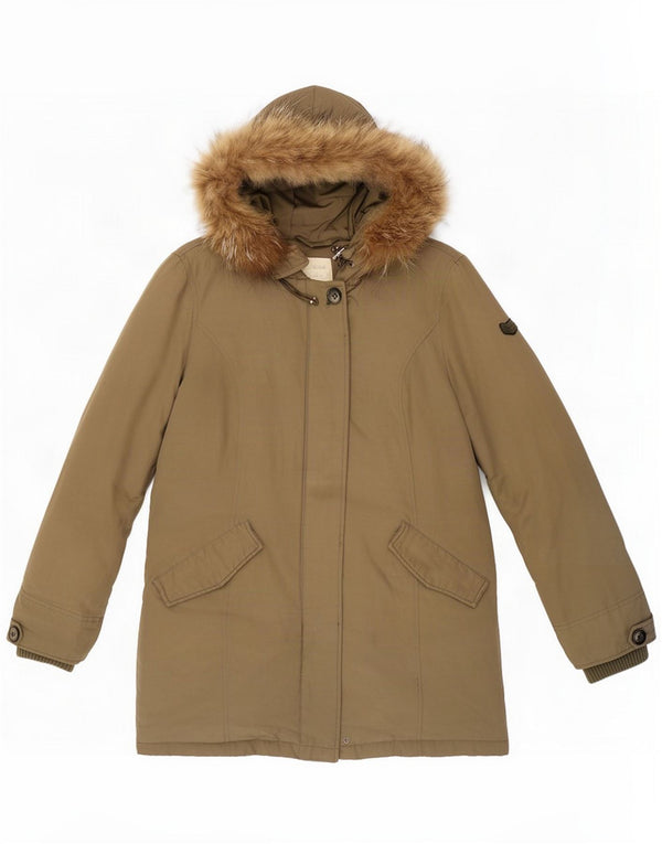 Gas Womens Hooded Padded Parka Jacket UK 14 Medium Khaki