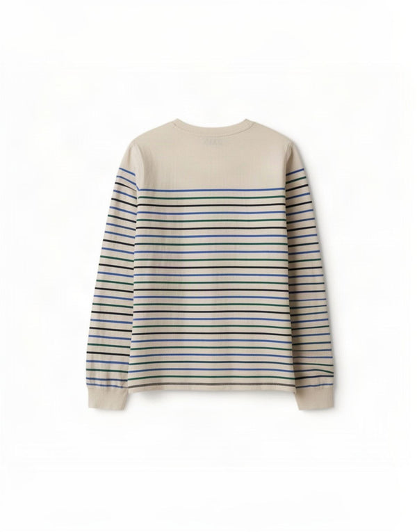 Marks & Spencer - Camiseta de manga larga para mujer, talla 40, XL, algodón a rayas blancas
