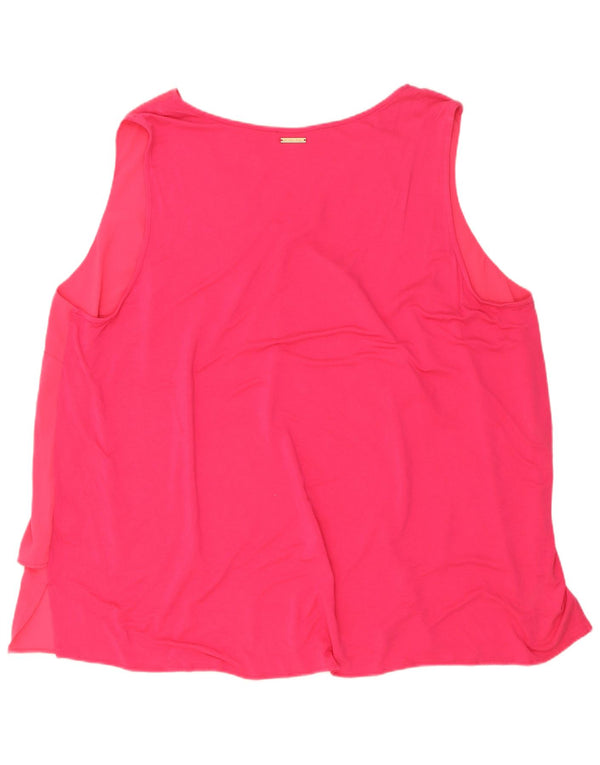 Michael Kors Blusa sin mangas para mujer Top UK 22 3XL Poliéster rosa