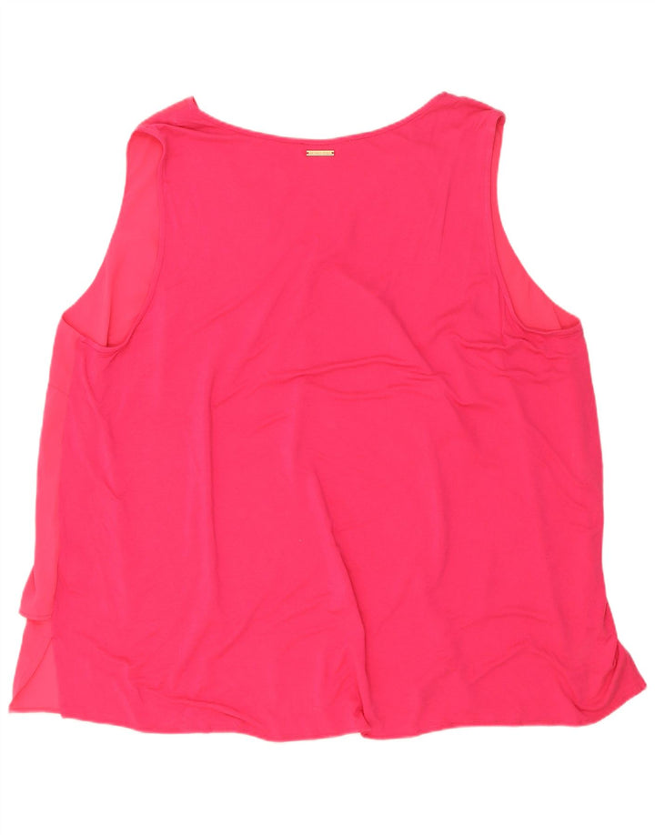 Michael Kors Blusa sin mangas para mujer Top UK 22 3XL Poliéster rosa