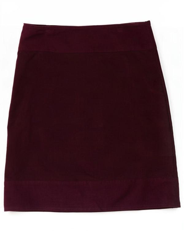 Weird Fish Falda de pana para mujer UK 12 Medium W34 Algodón burdeos