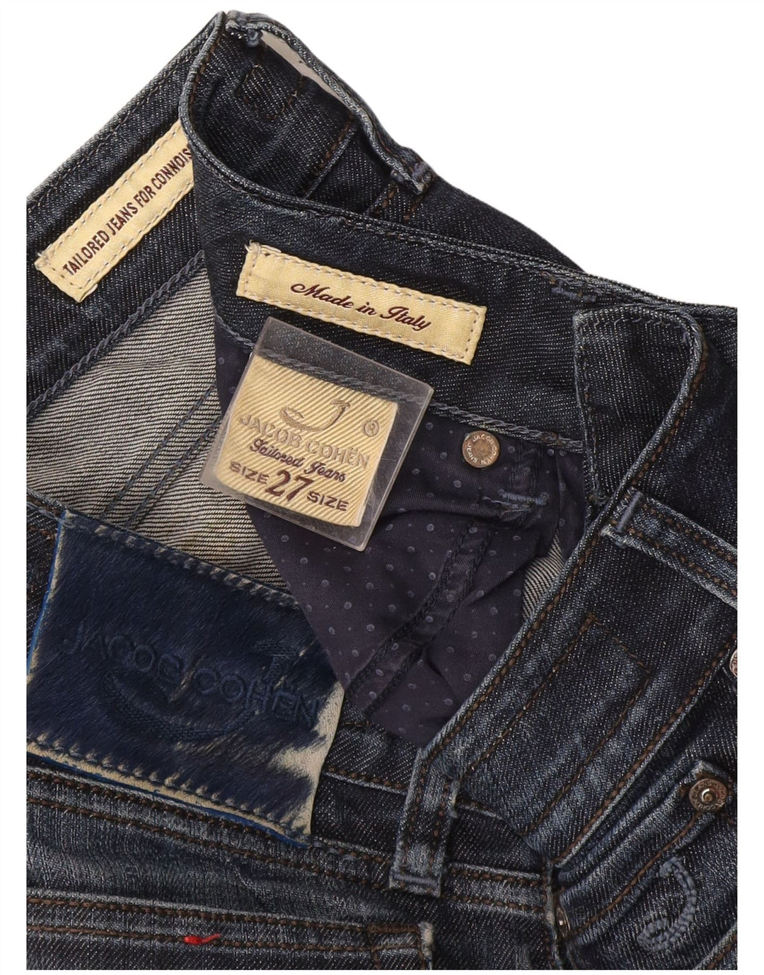 Jacob Cohen Vaqueros ajustados para mujer W27 L28 Algodón azul