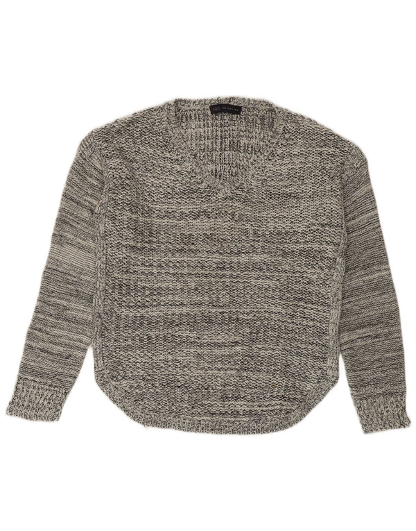 Marks & Spencer Suéter con Cuello en V para Mujer UK 44 Medio Azul Marino Moteado
