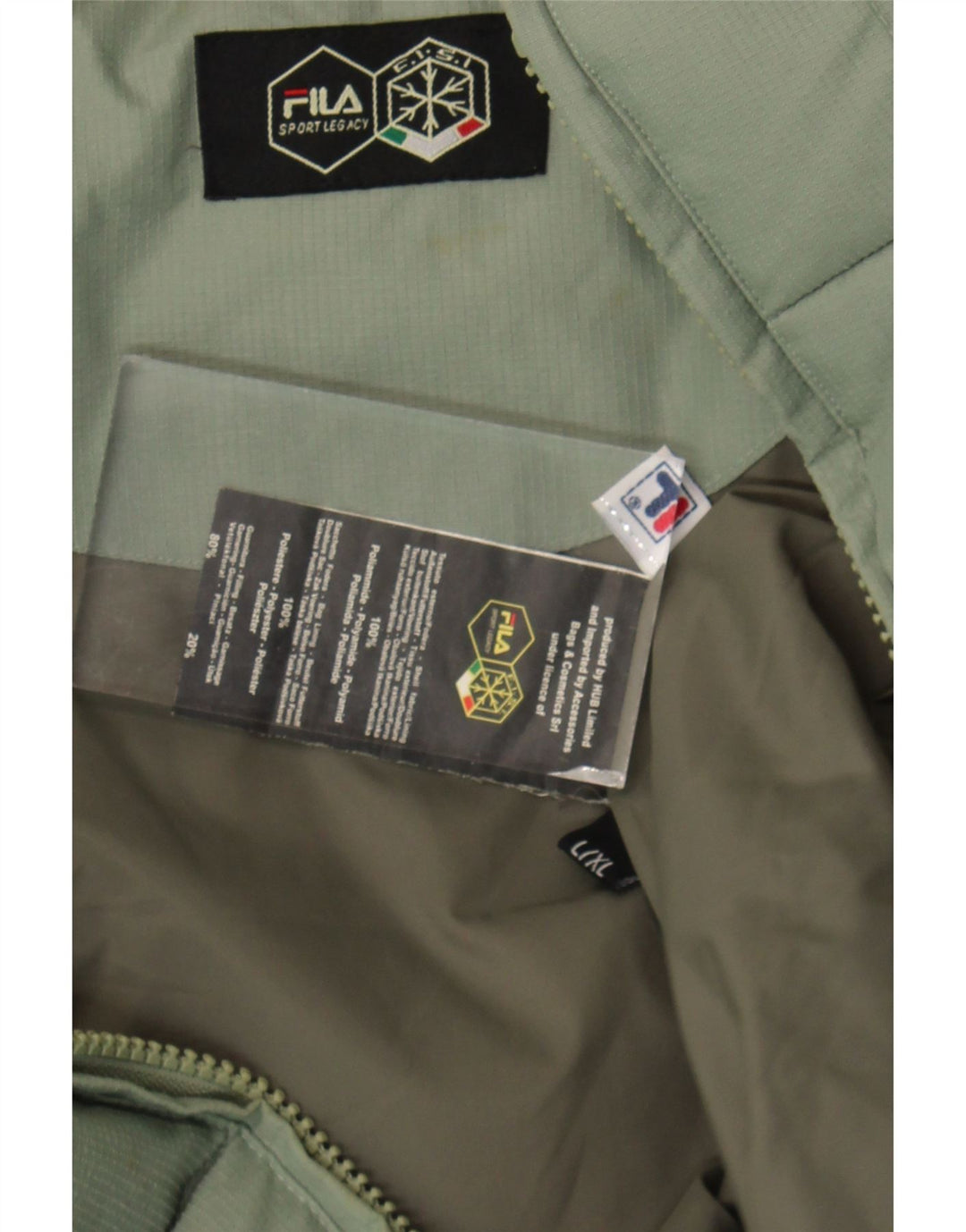 FILA Chaqueta acolchada para hombre UK 40 Large Poliamida verde