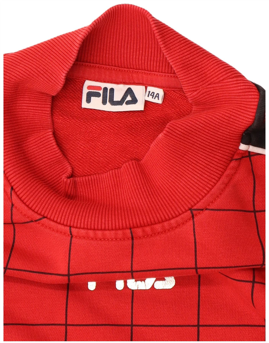 FILA Sudadera con gráfico para niño, jersey, 13-14 años, color rojo