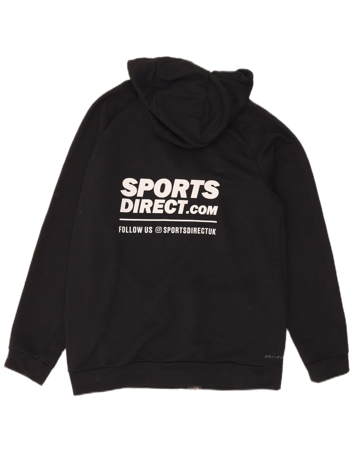 Nike Dri Fit Graphic Zip Sudadera con capucha para hombre, talla pequeña, poliéster negro