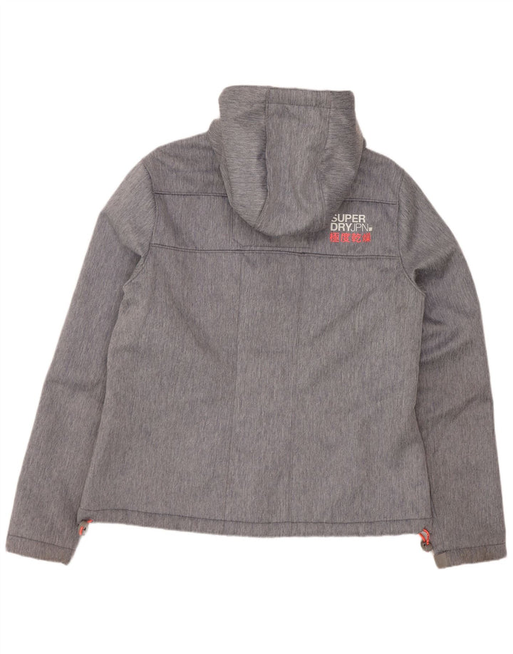 Superdry Chaqueta cortavientos con capucha para mujer UK 46 Poliéster gris grande