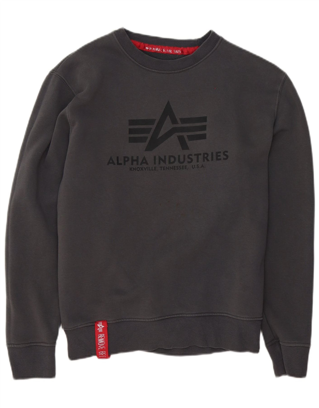Alpha Industries Sudadera Gráfica para Hombre Jersey Pequeño Algodón Gris