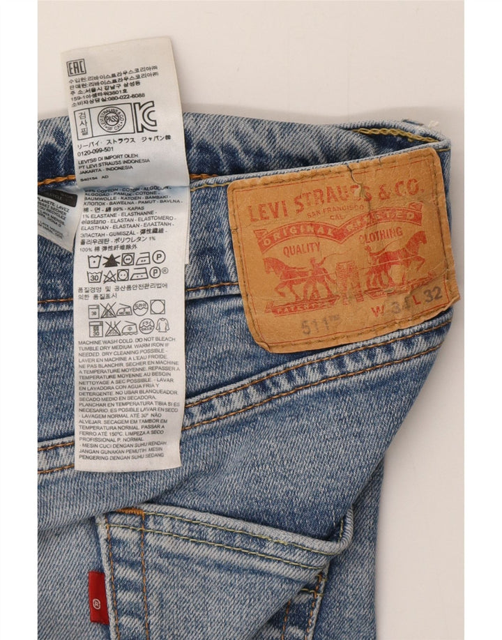 Levi's Hombre 511 Slim Jeans W34 L32 Algodón Azul