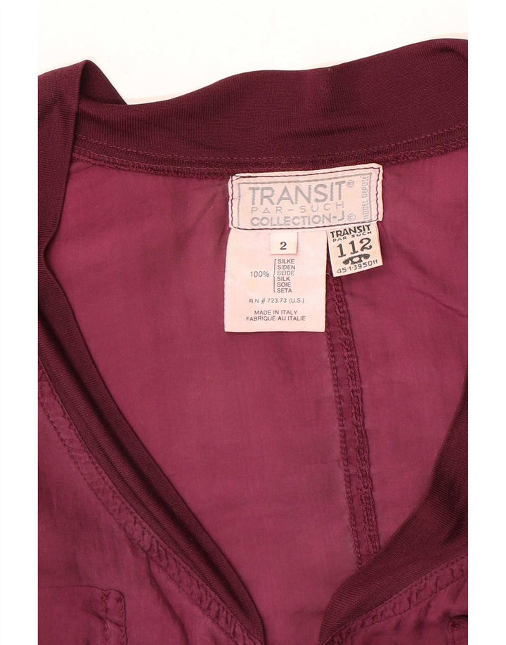 Transit Par Such Chaqueta bomber de gran tamaño para mujer US 2 XS Púrpura Seda