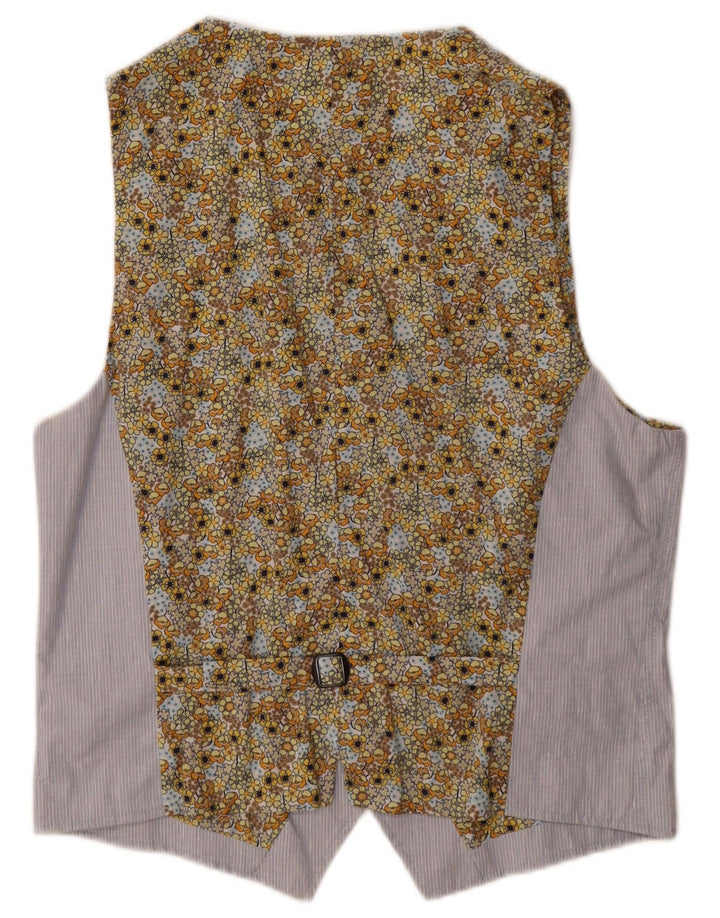Chaleco Benetton Hombre Talla 50 Grande Algodón A Rayas Azul