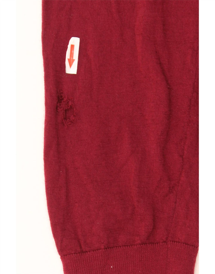 MARKS & SPENCER Jersey con cuello en V para hombre 2XL Lana merino roja