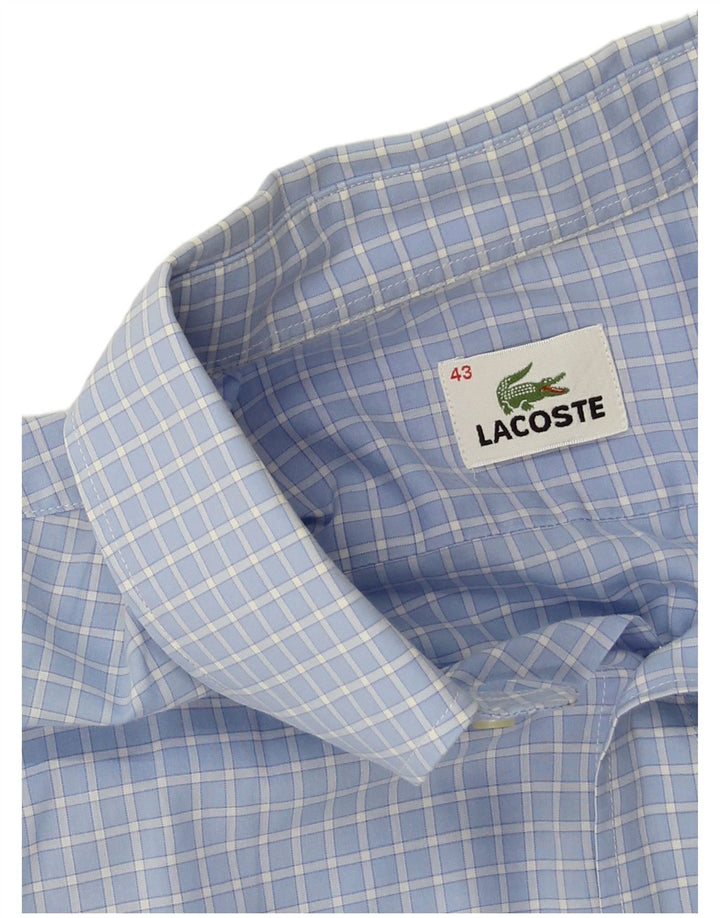 Camisa Lacoste Hombre Manga Corta Talla 43 XL Cuadros Azul