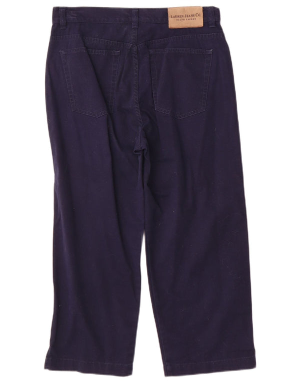 Ralph Lauren Pantalones capri de cintura alta para mujer US 6 Medium W28 L21 Azul marino