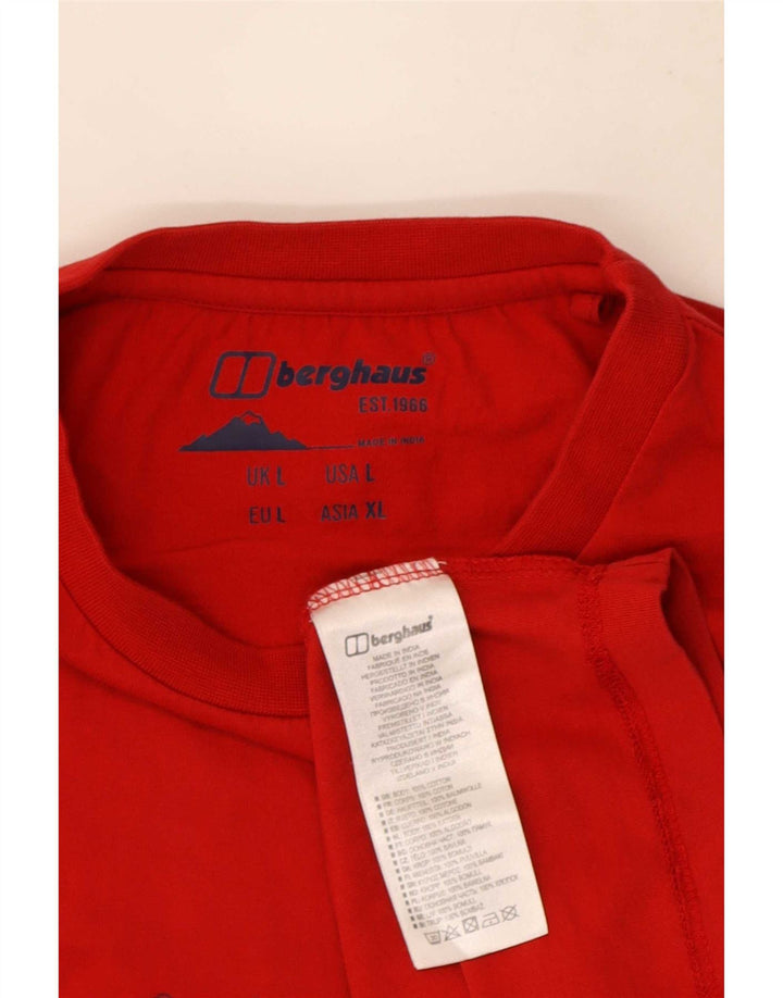 Berghaus - Camiseta gráfica para hombre, talla grande, algodón rojo