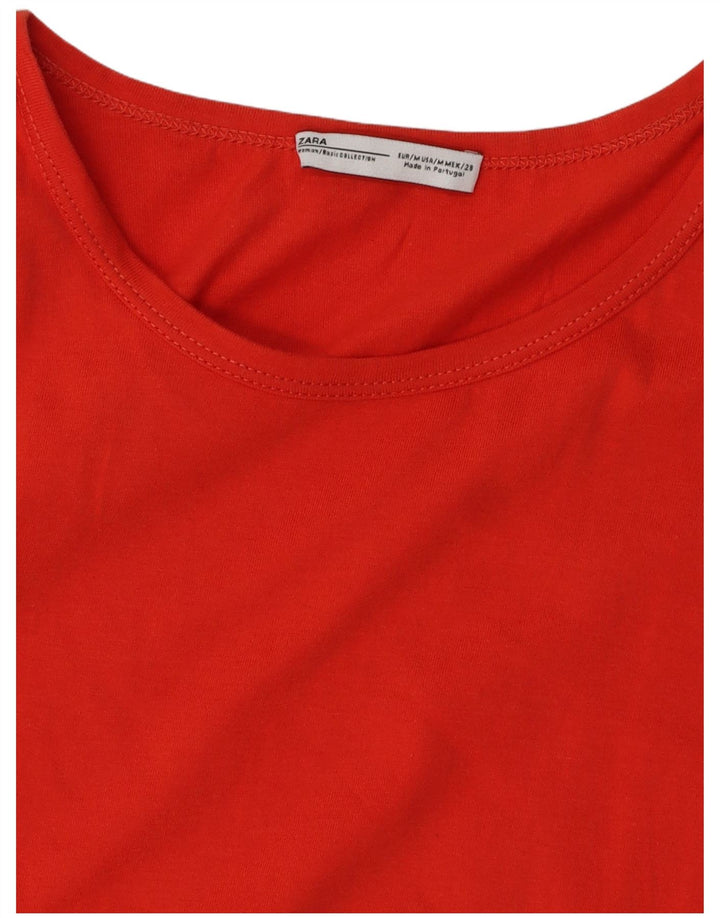 ZARA Blusa Corta De Ala De Murciélago Para Mujer UK 40 Medio Rojo Floral