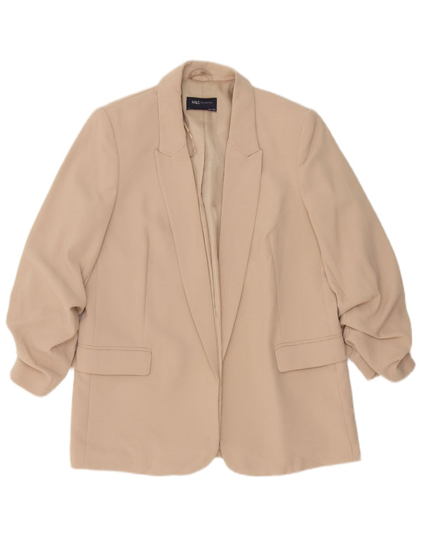 Marks & Spencer Chaqueta tipo blazer abierta para mujer UK 42 Poliéster beige medio