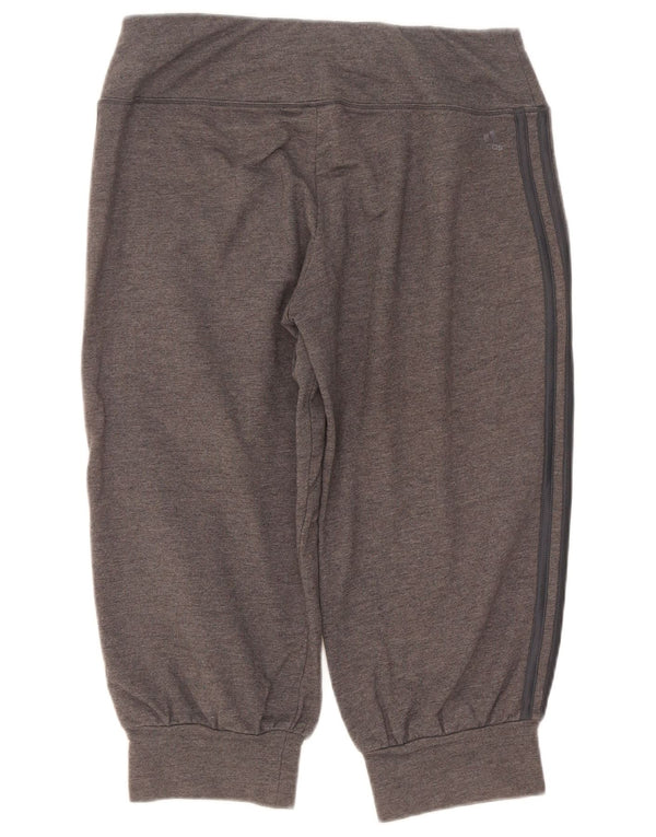 Adidas Mujer Capri Chándal Pantalones Joggers UK 12 Algodón Gris Medio