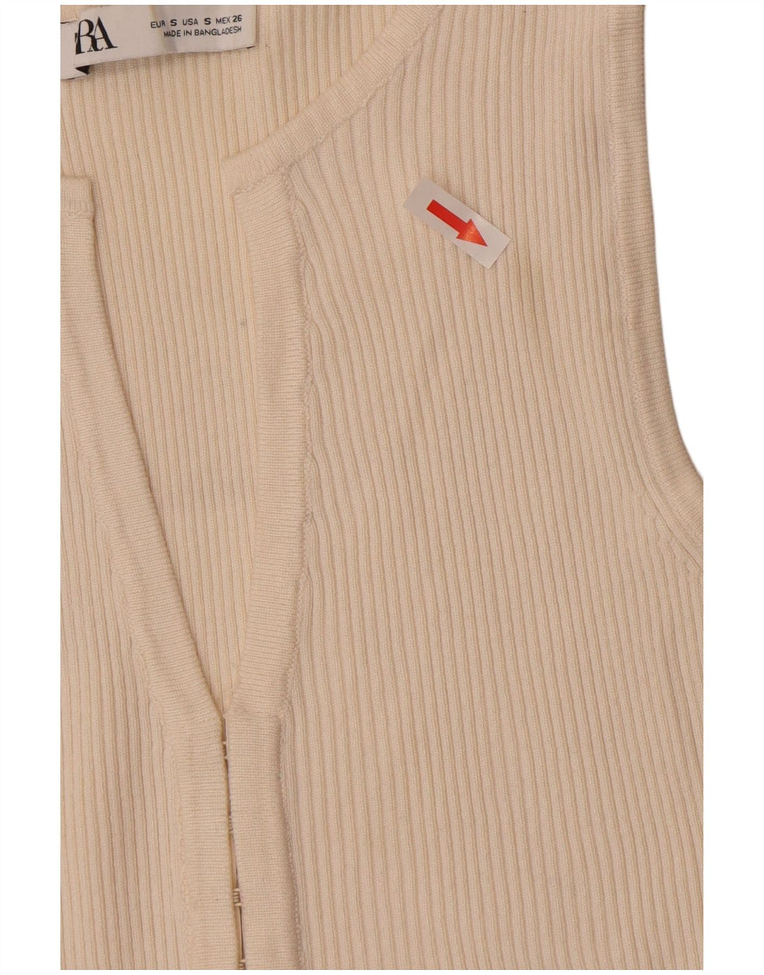 Zara Mujer Cárdigan Top UK 8 Small Off White Viscosa