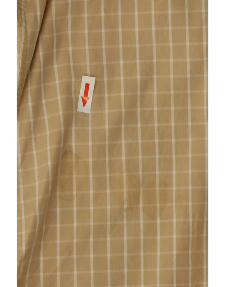 Tommy Hilfiger Camisa para hombre Talla 15 Algodón a cuadros beige mediano