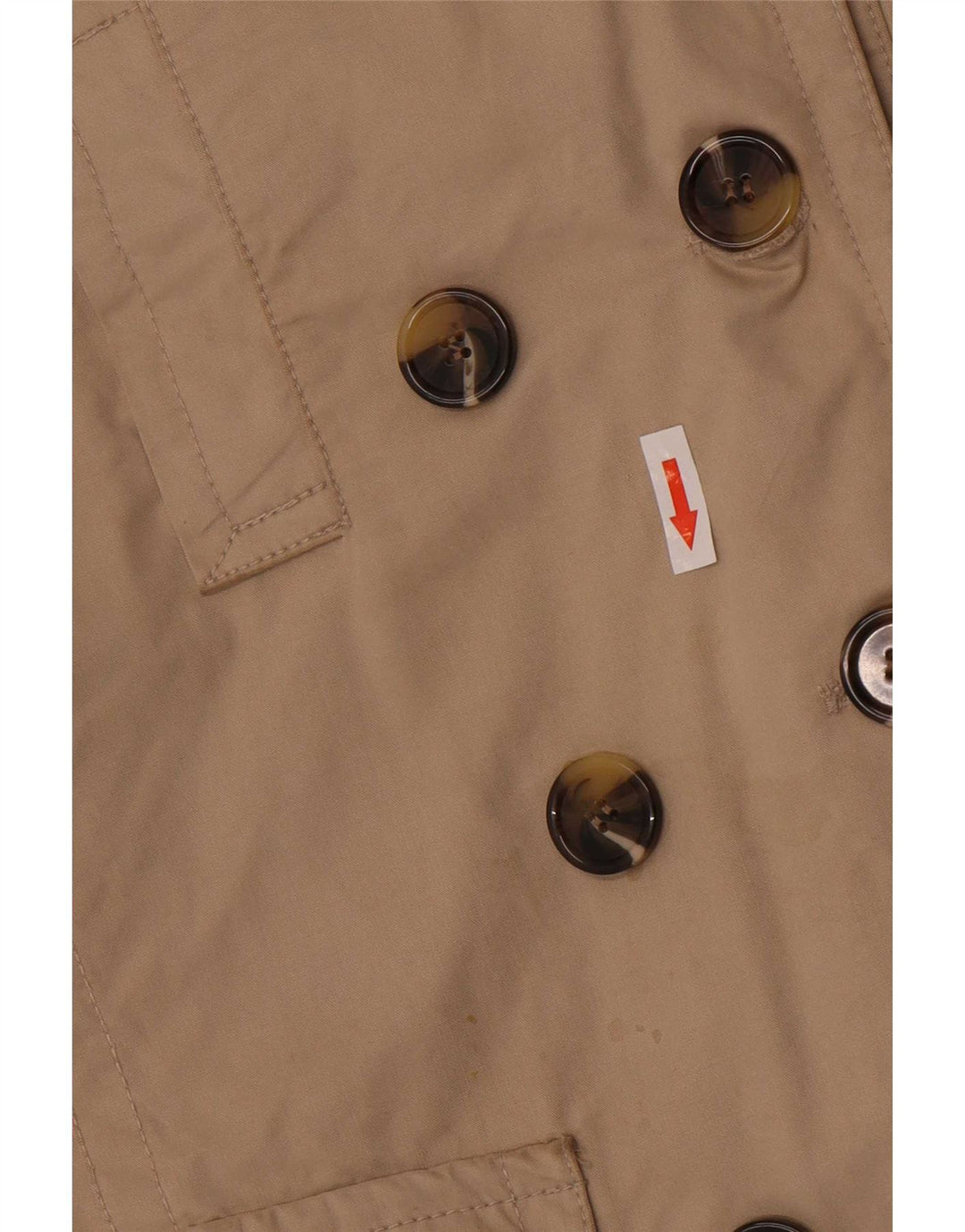 Massimo Dutti Gabardina Corta de Doble Botonadura para Mujer UK 44 Medium Beige