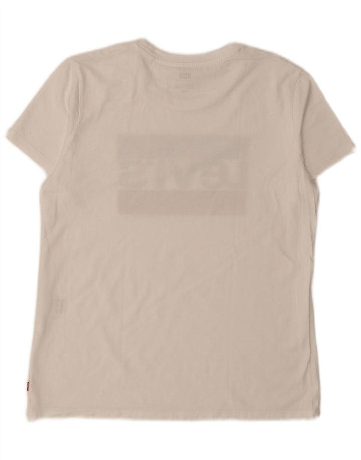 Levi's - Camiseta gráfica para mujer, talla 40, talla mediana, color blanco