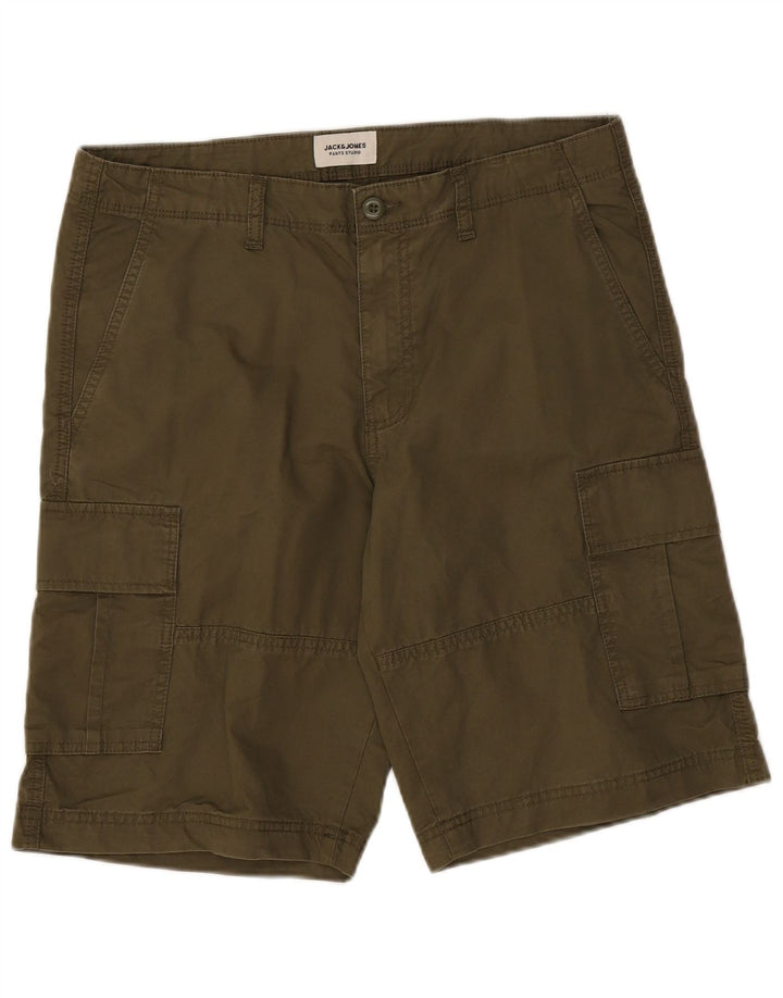 Jack & Jones Mens Cargo Shorts Medium W34 Algodón Caqui
