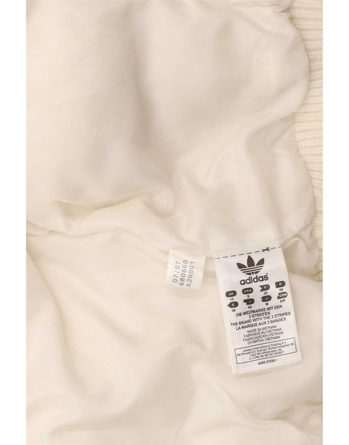 Adidas Chaqueta acolchada gráfica para mujer UK 10 Small White Poliéster