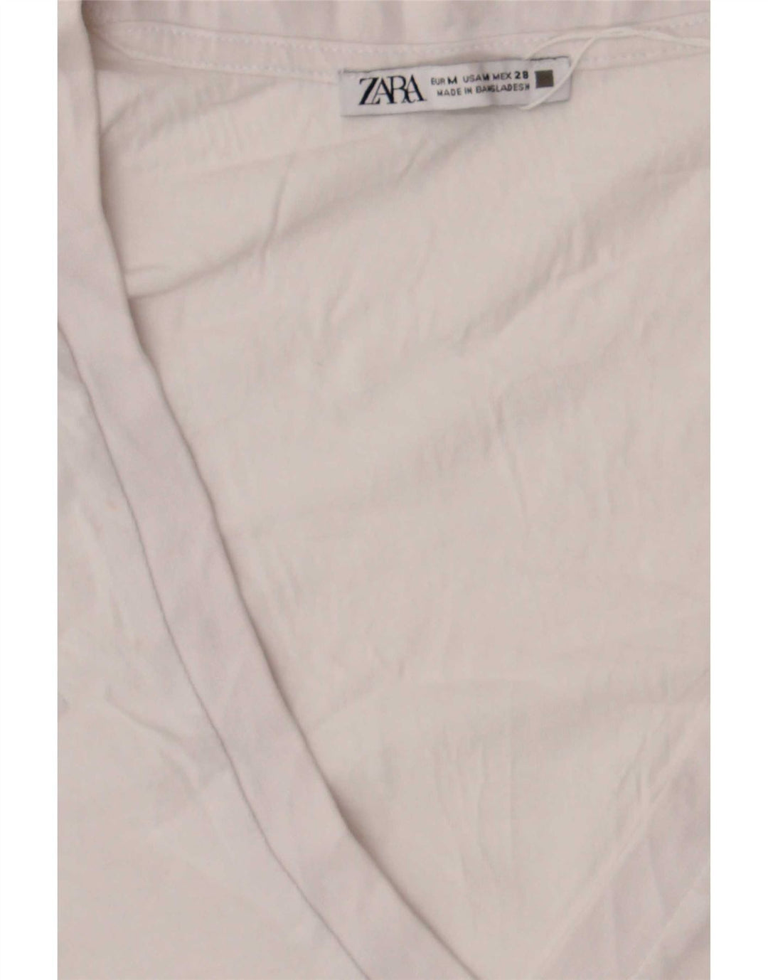 Zara Mujer Camiseta Top UK 44 Mediano Blanco